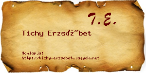 Tichy Erzsébet névjegykártya